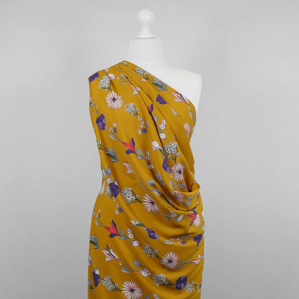 Monroe - Amber Yellow, Garland Woven Crepe Fabric