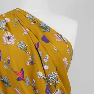 Monroe - Amber Yellow, Garland Woven Crepe Fabric