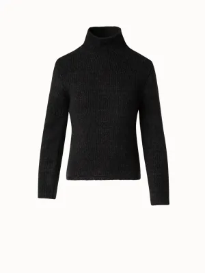 Mouliné Cashmere Wool Mock Neck Sweater