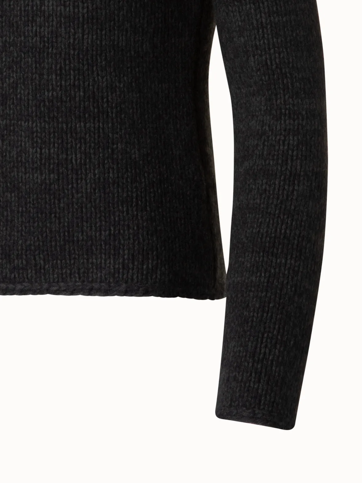 Mouliné Cashmere Wool Mock Neck Sweater