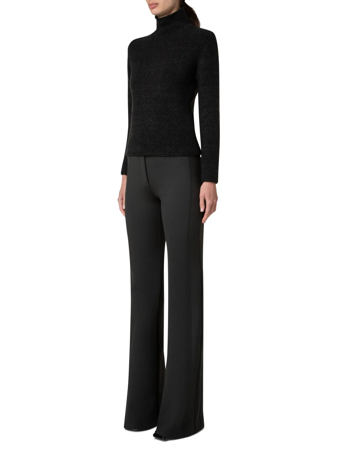 Mouliné Cashmere Wool Mock Neck Sweater