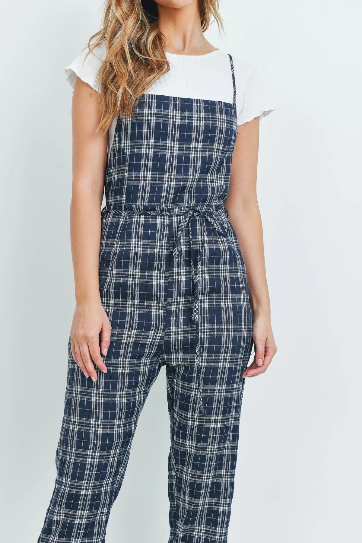 NAVY CHECKERED JUMPSUIT 3-2-1