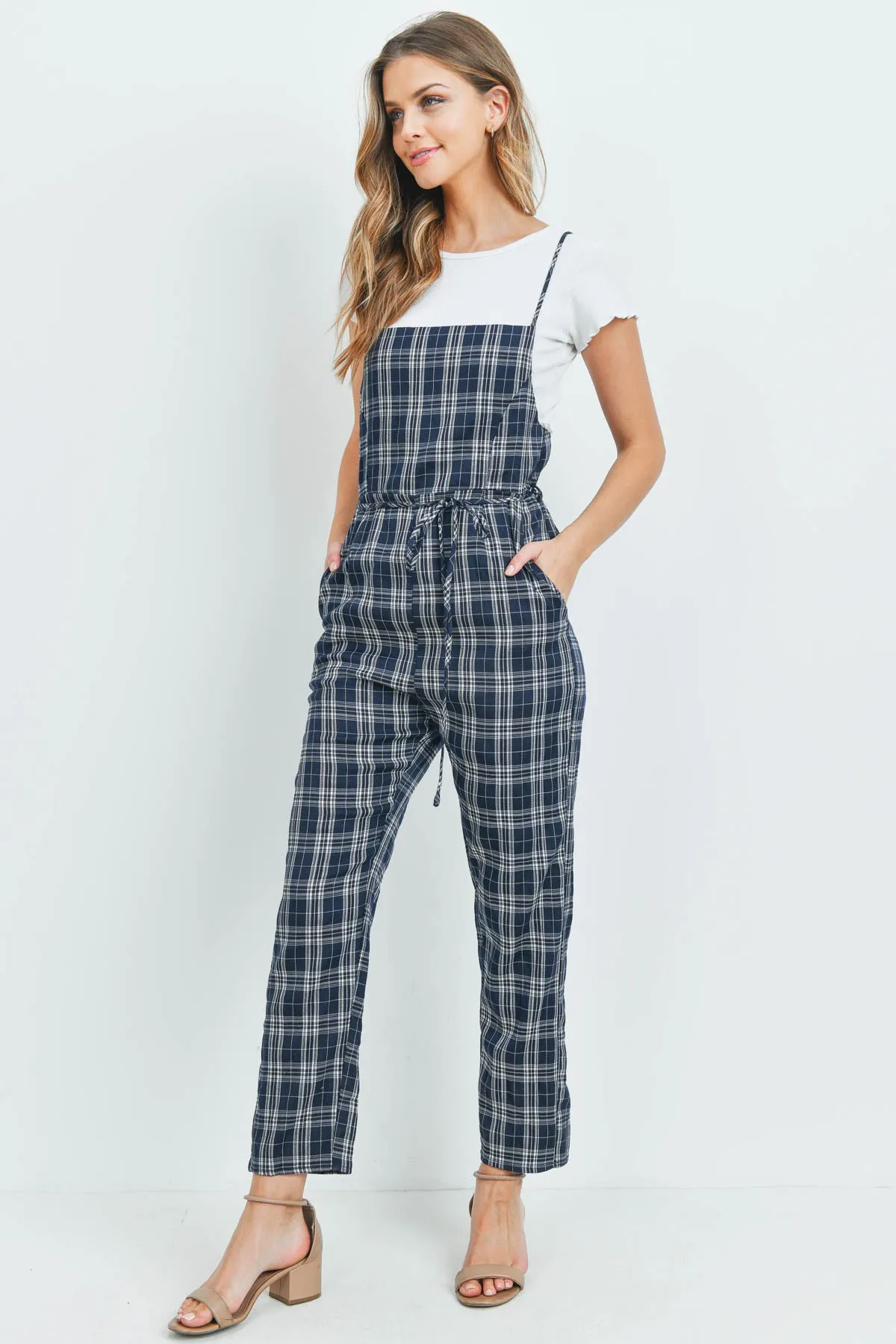 NAVY CHECKERED JUMPSUIT 3-2-1
