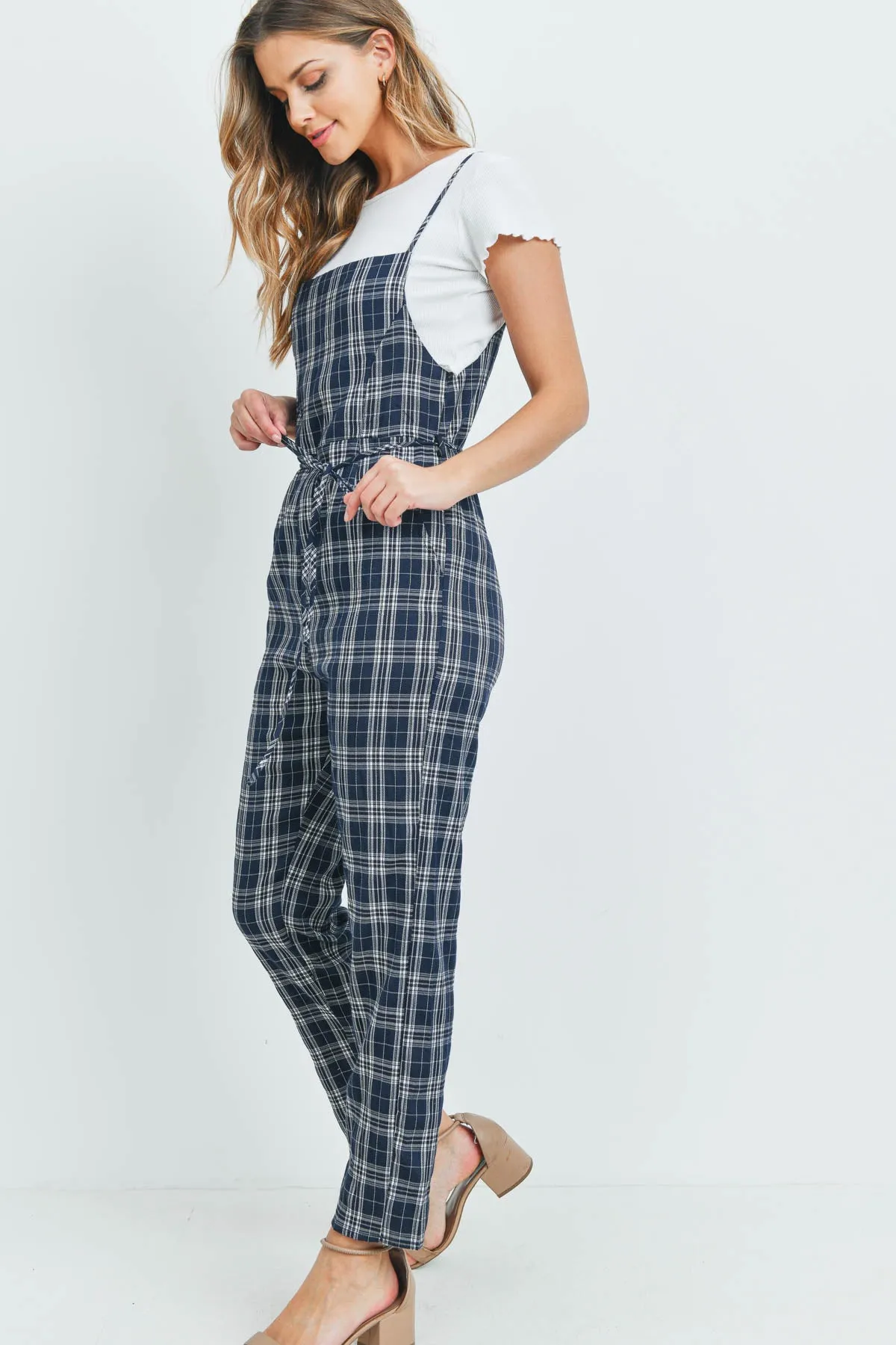 NAVY CHECKERED JUMPSUIT 3-2-1