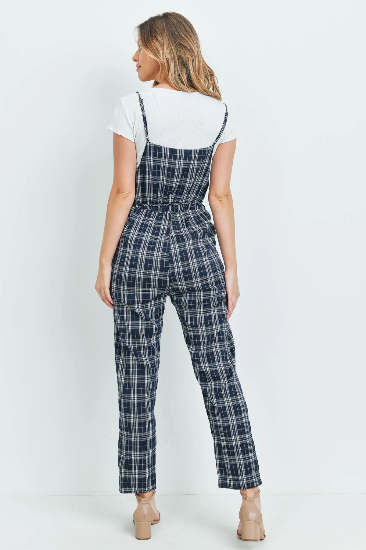 NAVY CHECKERED JUMPSUIT 3-2-1