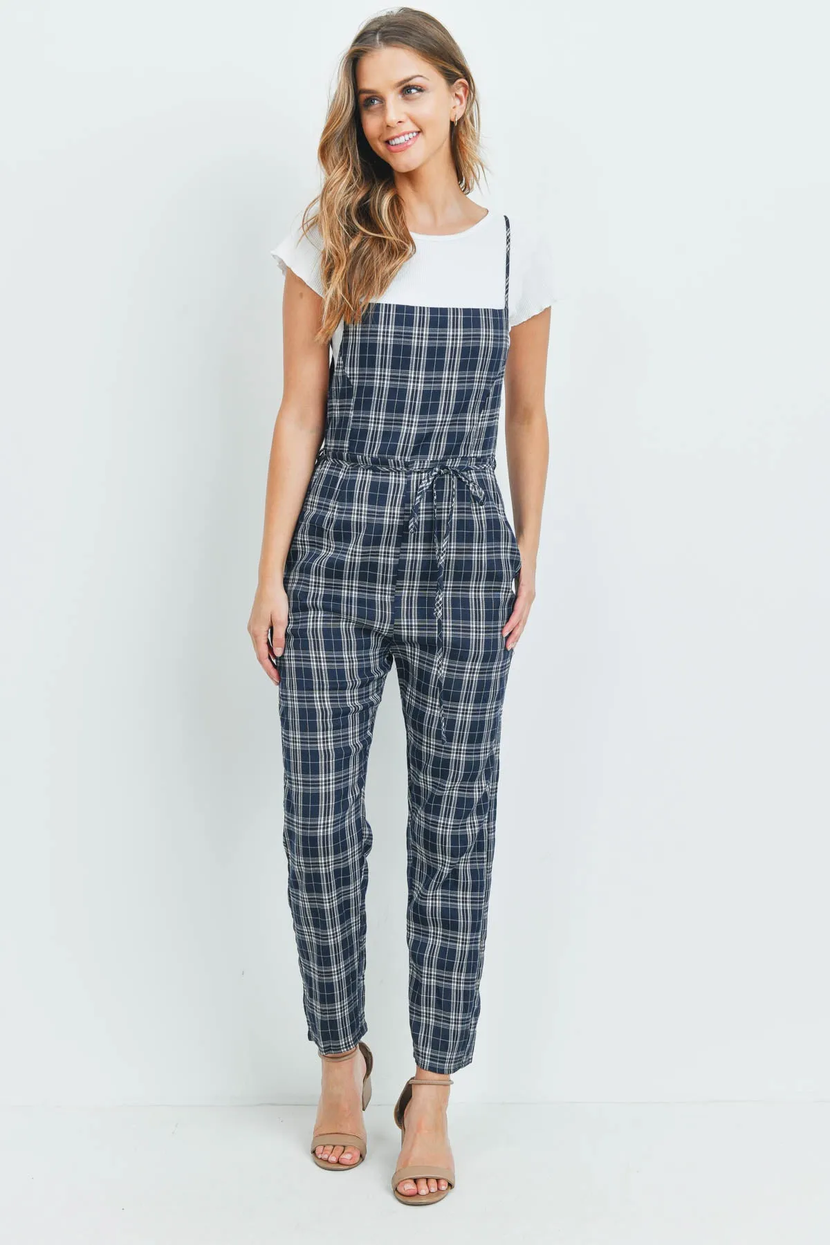 NAVY CHECKERED JUMPSUIT 3-2-1