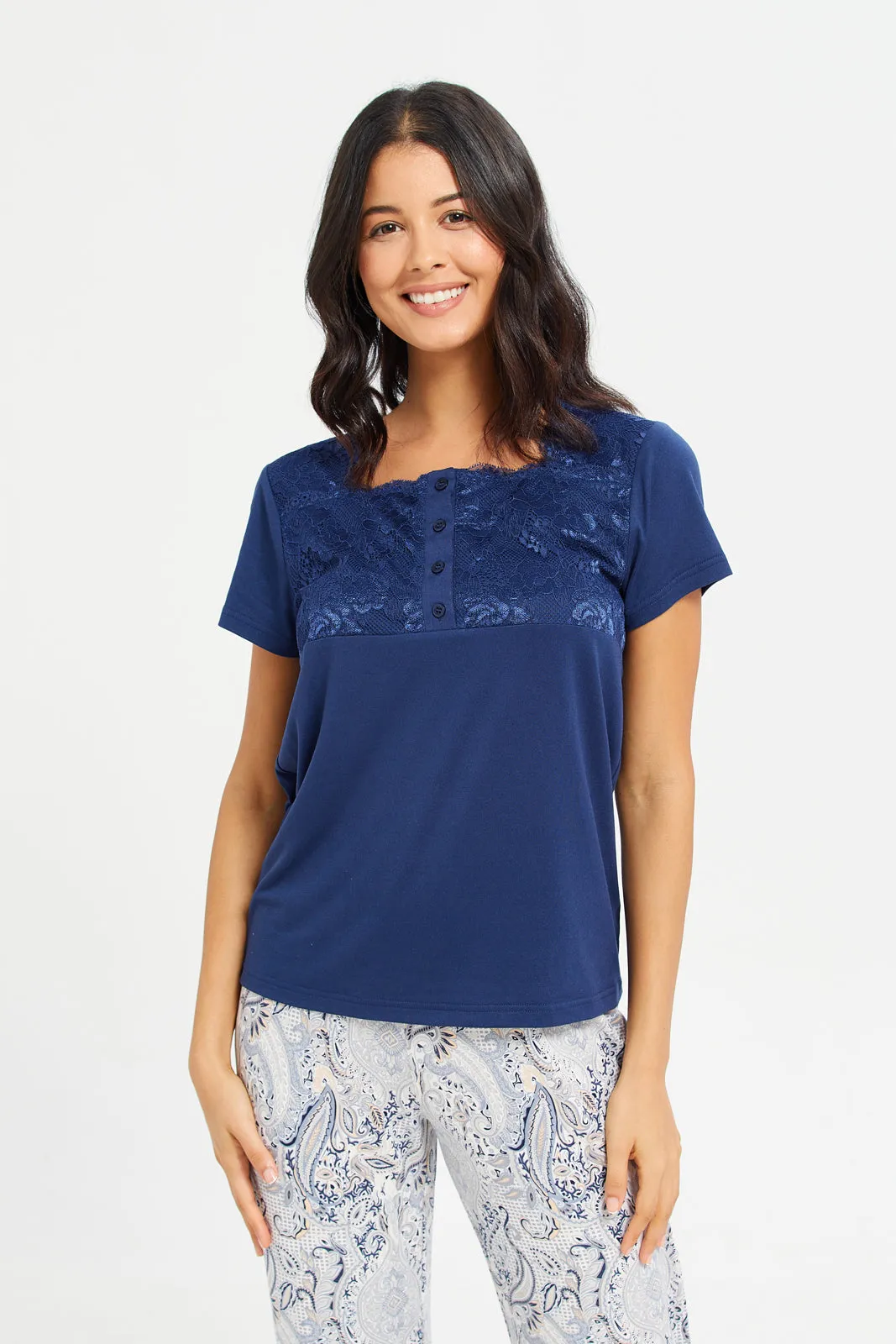 Navy  Pair Pajama Set