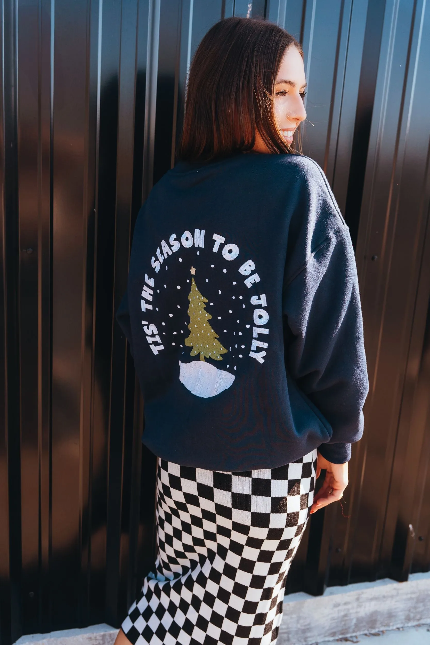 Navy "Tis the Season to be Jolly" Sweatshirt IT5026