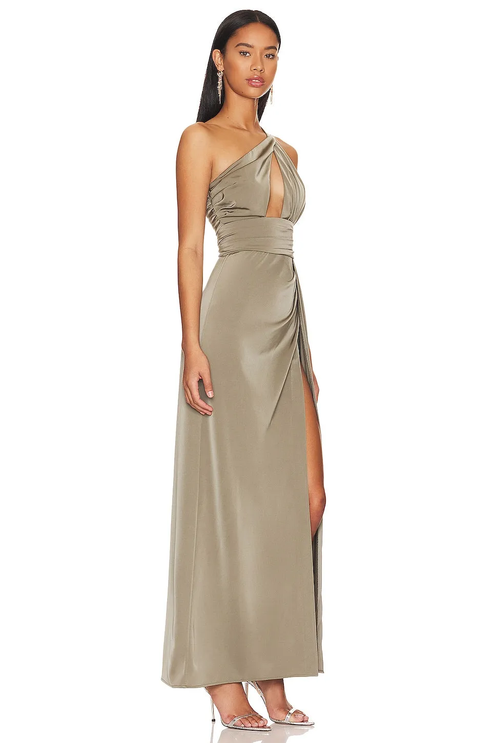 NBD Houdah Gown Dress, Olive Green