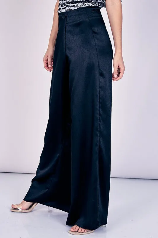 Overlapping Wide Leg Pants