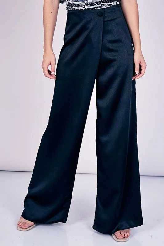 Overlapping Wide Leg Pants
