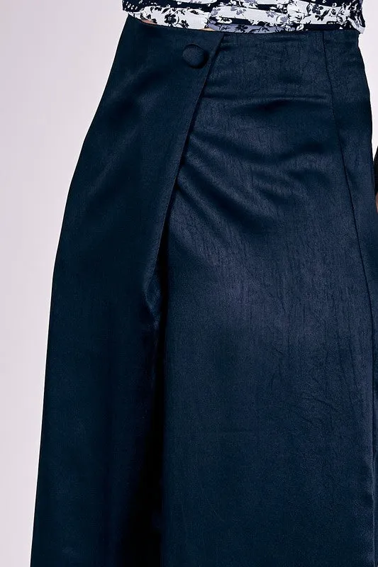 Overlapping Wide Leg Pants