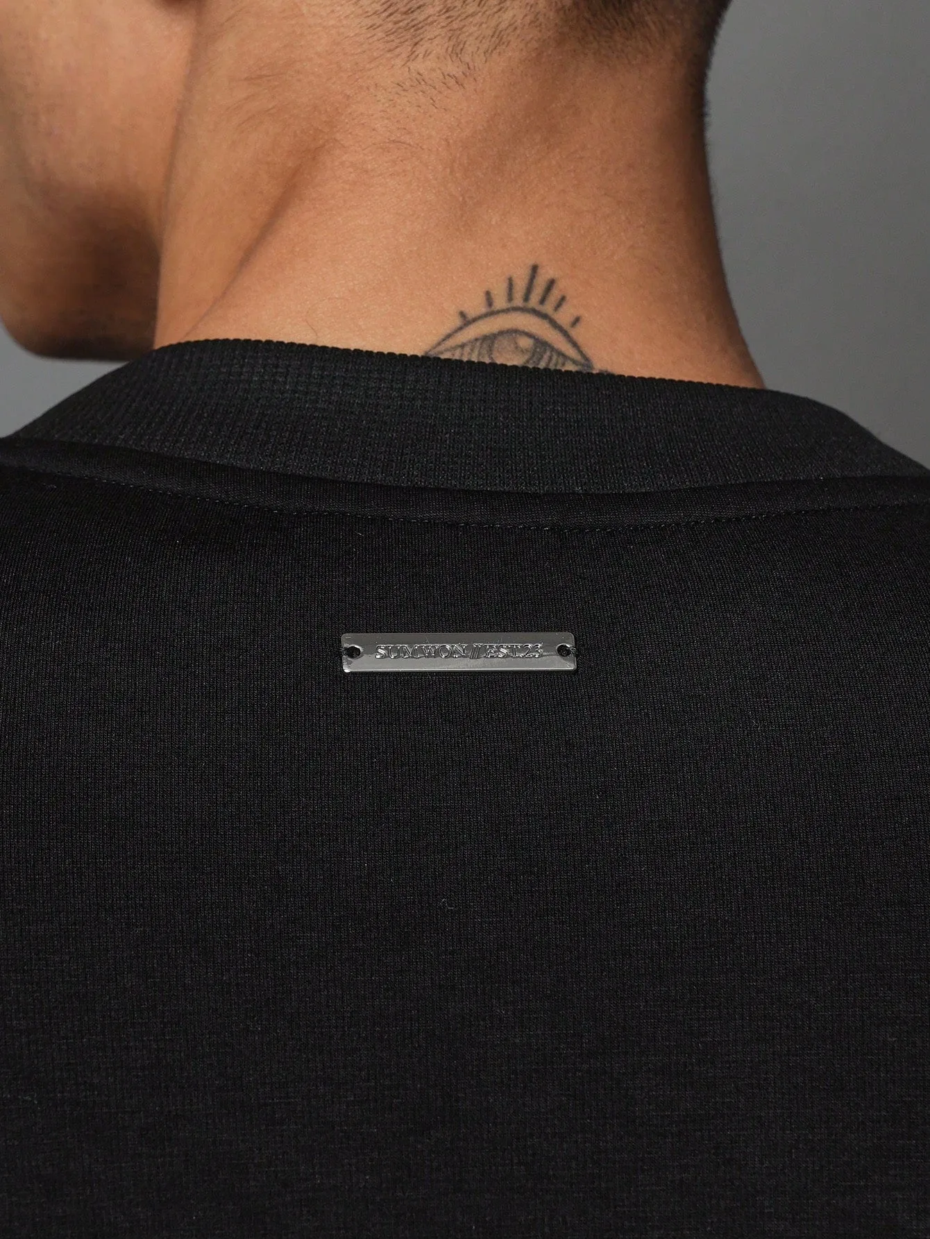 Oversized Elbow Sleeve Double Layer Jersey Tee With Graphic Print