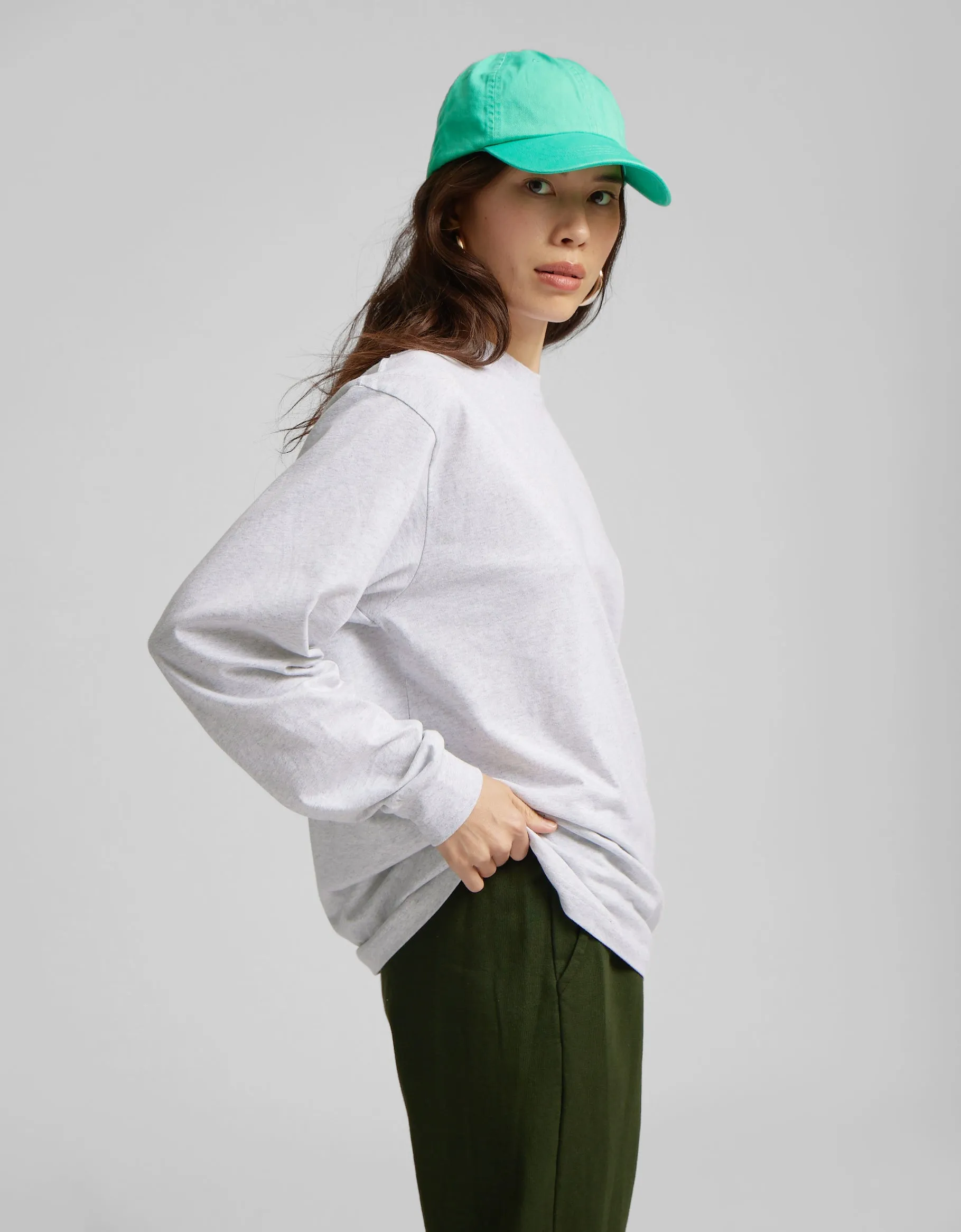 Oversized Organic LS T-shirt - Storm Grey