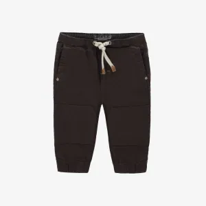 Pantalon en denim extensible coloré brun foncé, bébé || Dark brown colorful stretch denim pants, baby