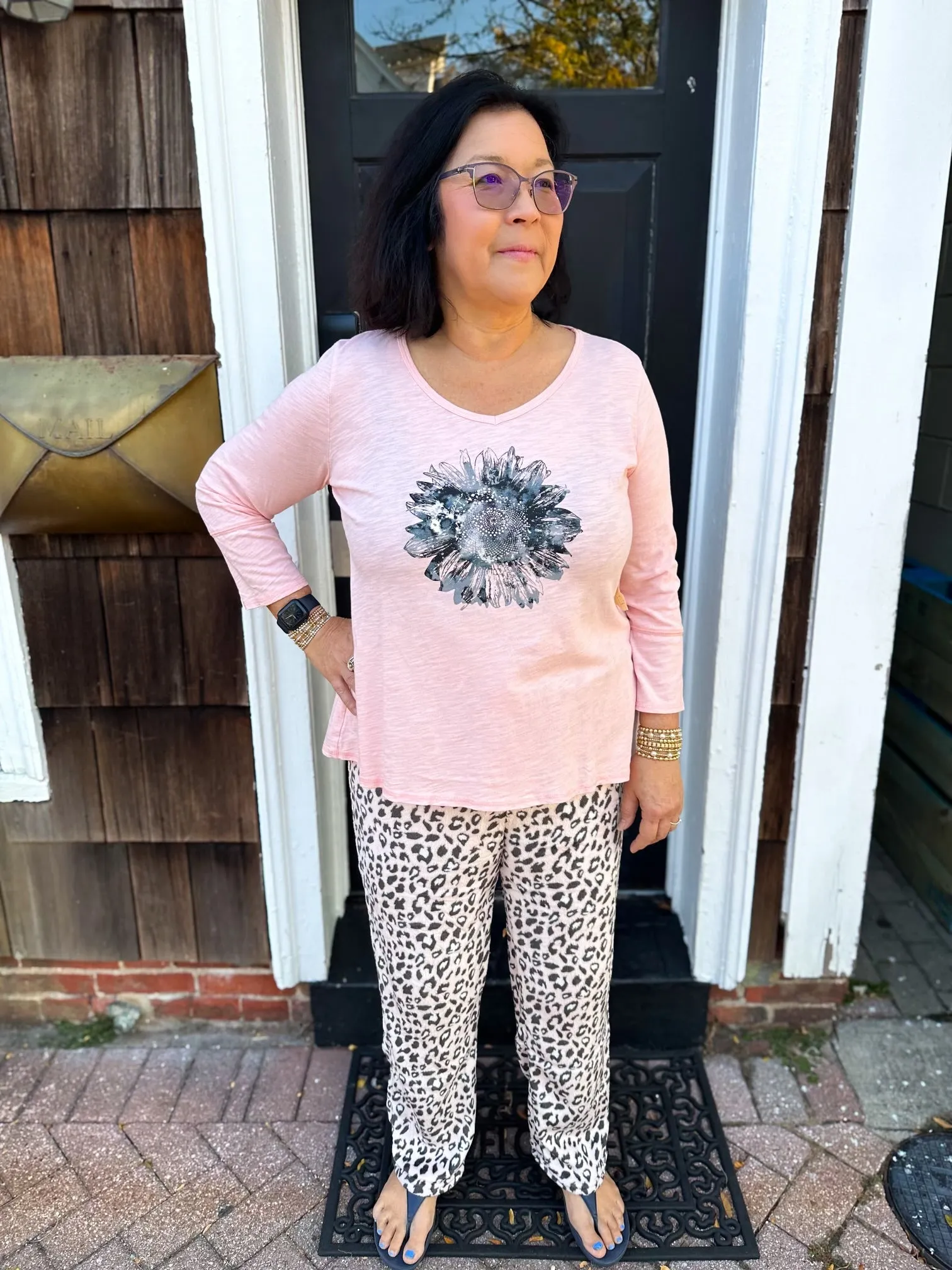Pink Leopard Fleece Lounge Pants