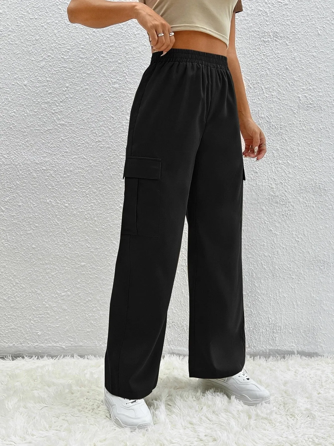 Pocket Side Button  Denim Cargo Pant