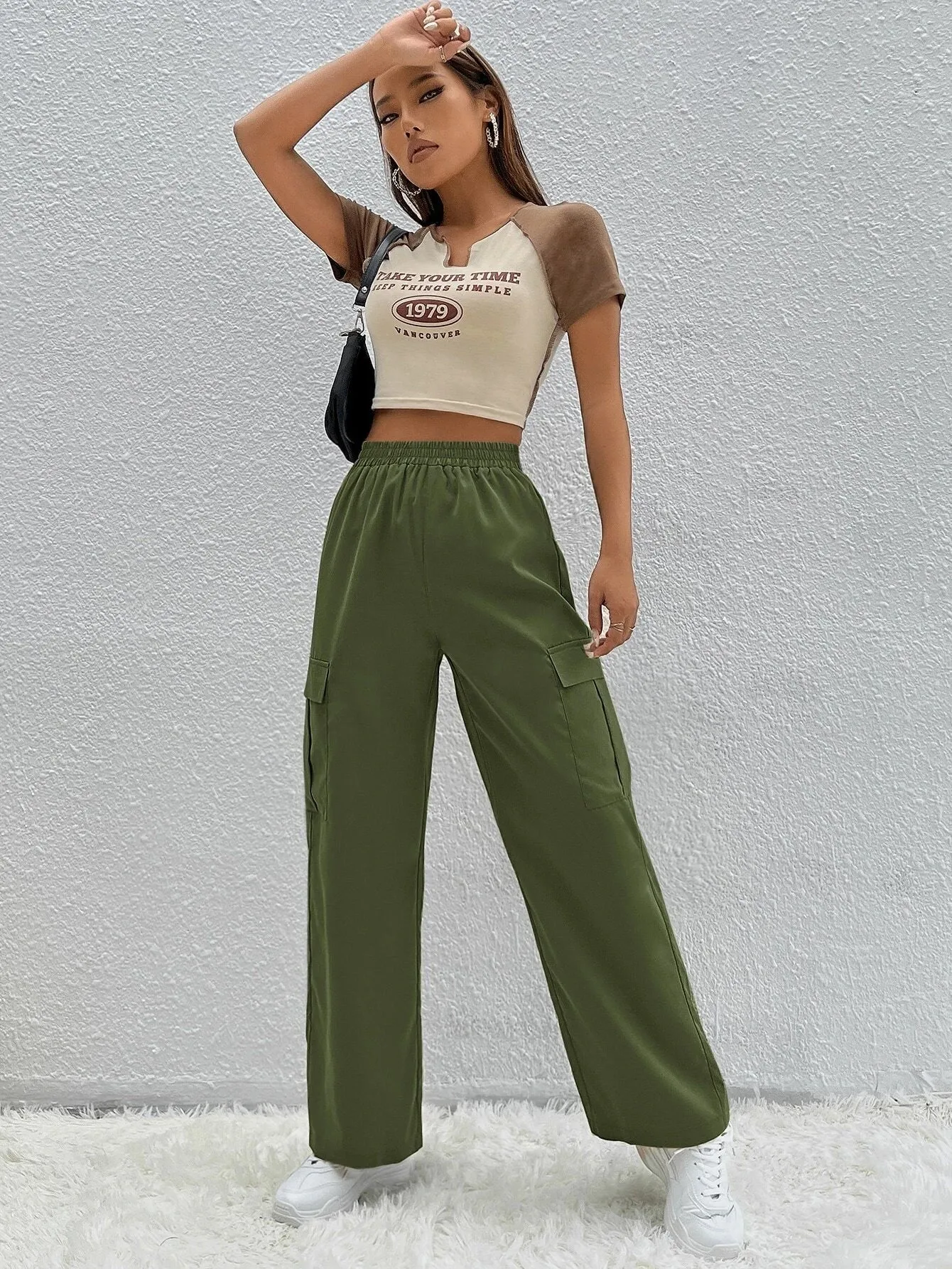 Pocket Side Button  Denim Cargo Pant