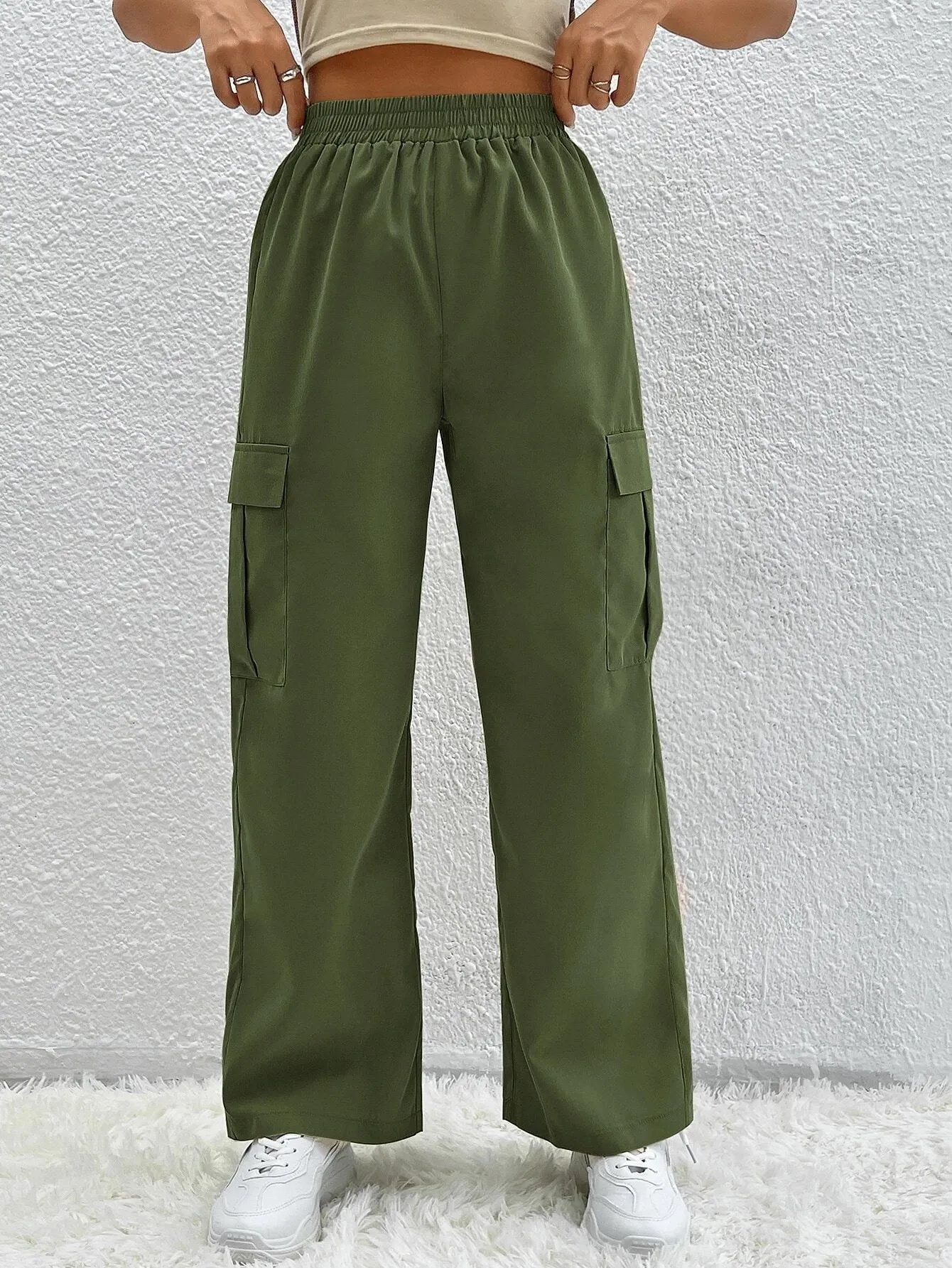 Pocket Side Button  Denim Cargo Pant