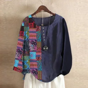 Printed Long Sleeve Blouse
