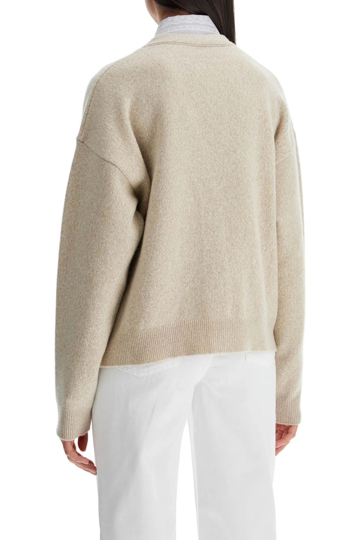 "oversized wool and cashmere 1013437 1A11287 BEIGE BONE