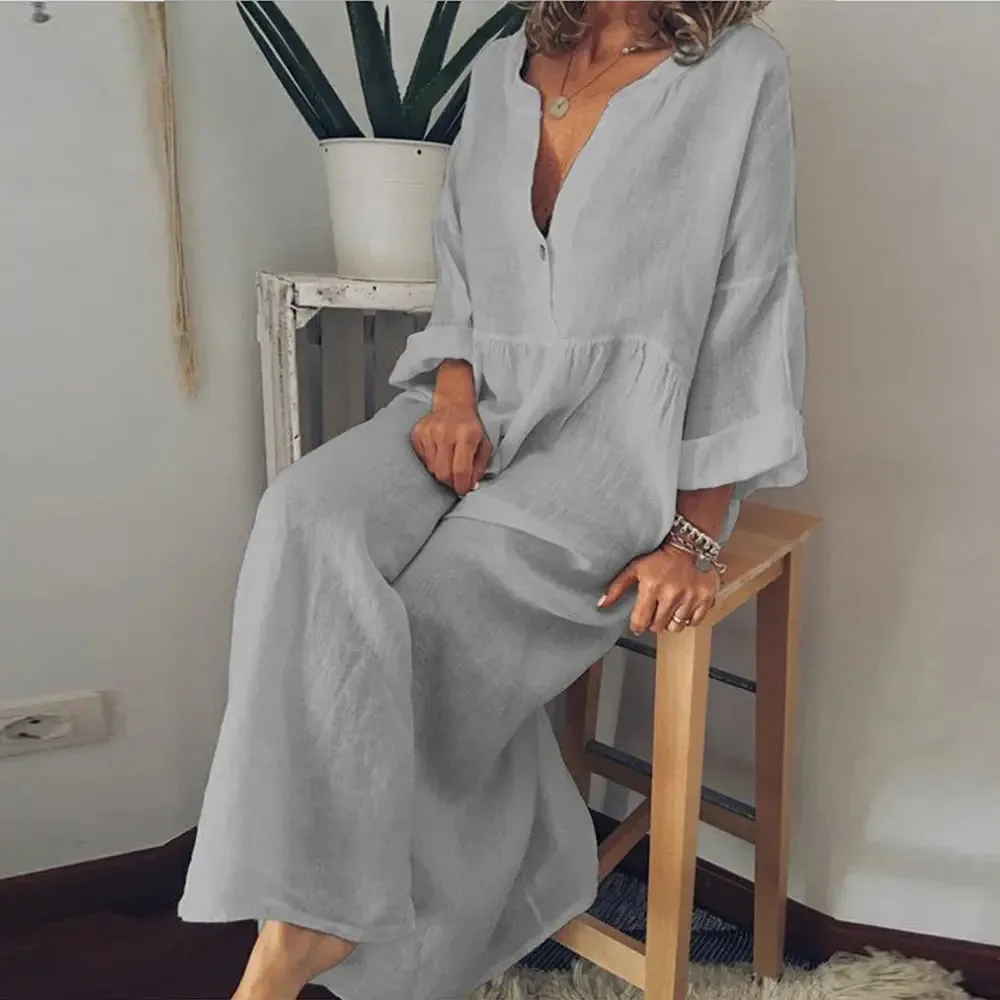 Resort Vibes Cotton Linen Dress
