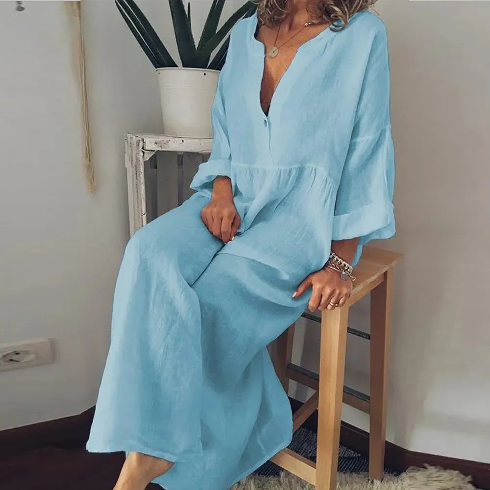 Resort Vibes Cotton Linen Dress
