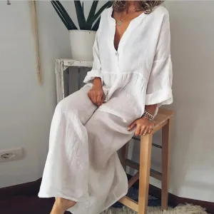 Resort Vibes Cotton Linen Dress