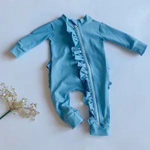 Ruffle zip romper