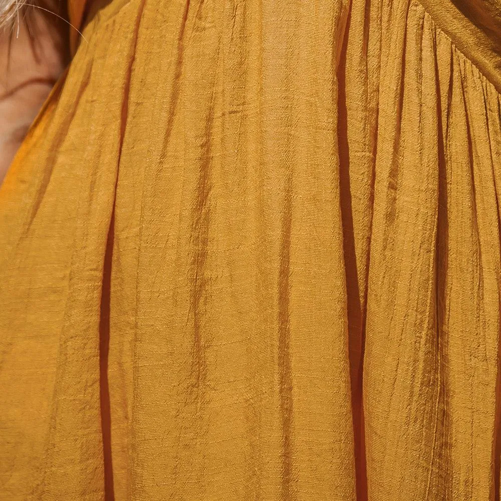 Ruffled Halter V-Neck Backless Loose A-Line Maxi Sundress
