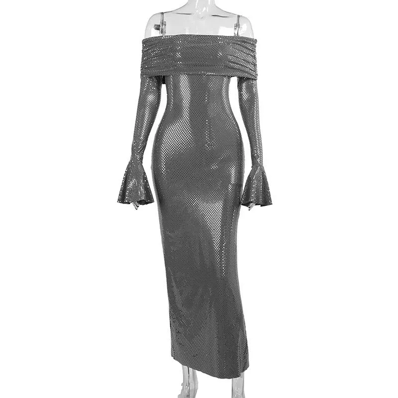 Sensual Sophistication: Maxi Dress with Package Hip, Elegant Panel Pressing