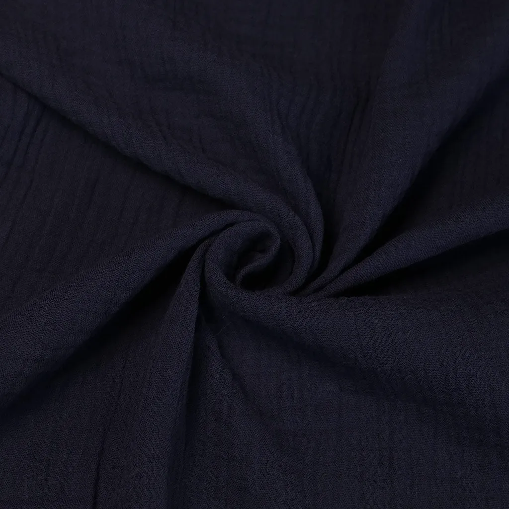 Seoni - Navy Cotton Double Gauze Woven Fabric Sample