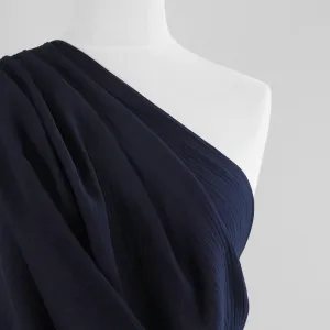Seoni - Navy Cotton Double Gauze Woven Fabric Sample