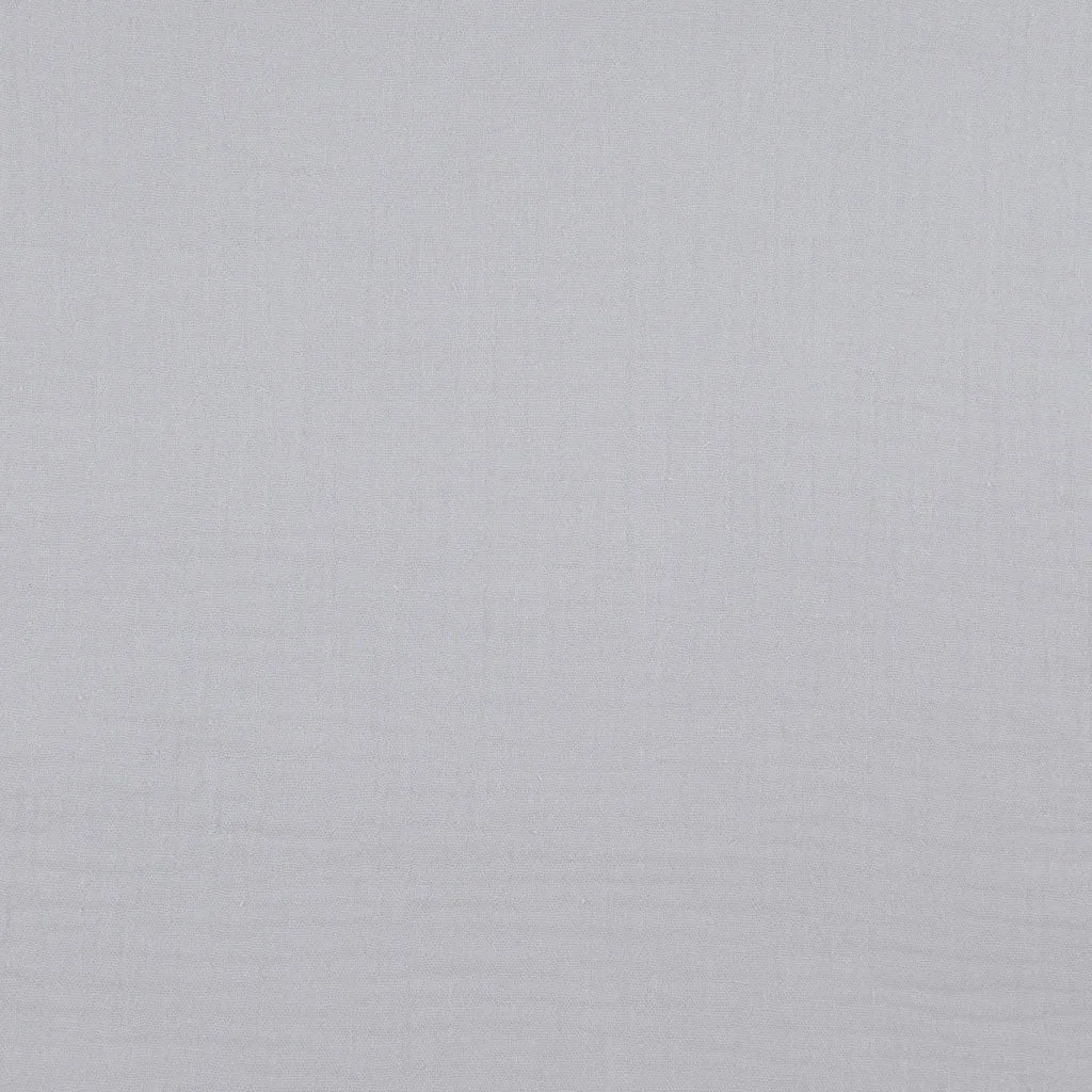 Seoni - Silver Grey Cotton Double Gauze Woven Fabric - 1.8m Remnant