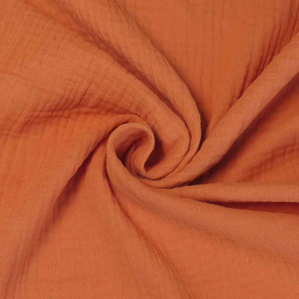 Seoni - Sunrise Orange Cotton Double Gauze Woven Fabric