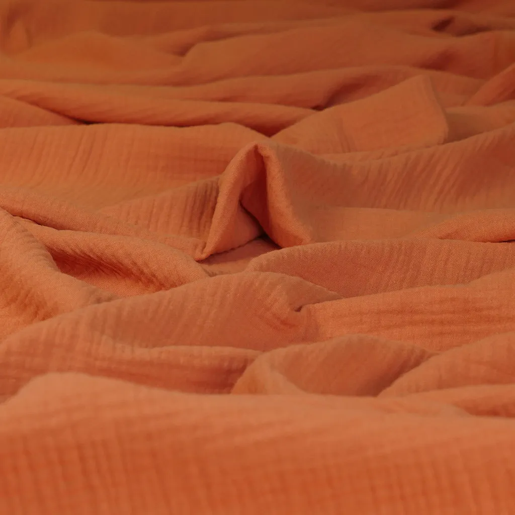 Seoni - Sunrise Orange Cotton Double Gauze Woven Fabric