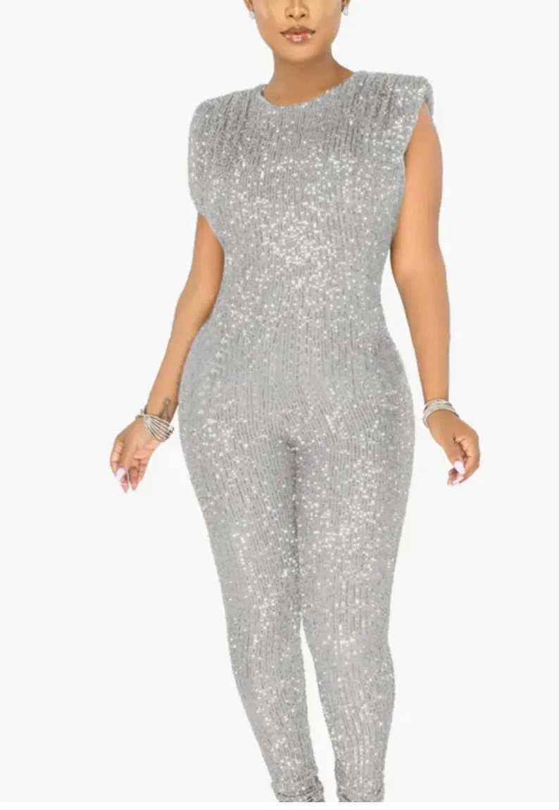 Sexy Sequin Sleeveless Jumpsuit