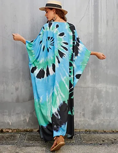 Sexy V-Neck Side Split Kaftan Beach Cover-Up Plus Size