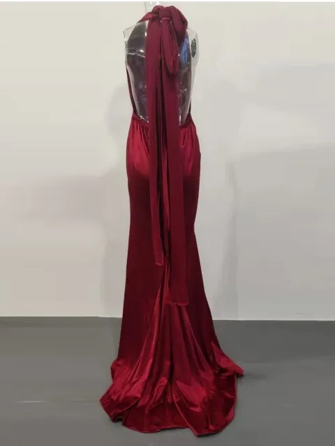 Shiny Satin Maxi Floor Dresses 2023 Sexy V-Neck Evening Maxi Long Prom Dress