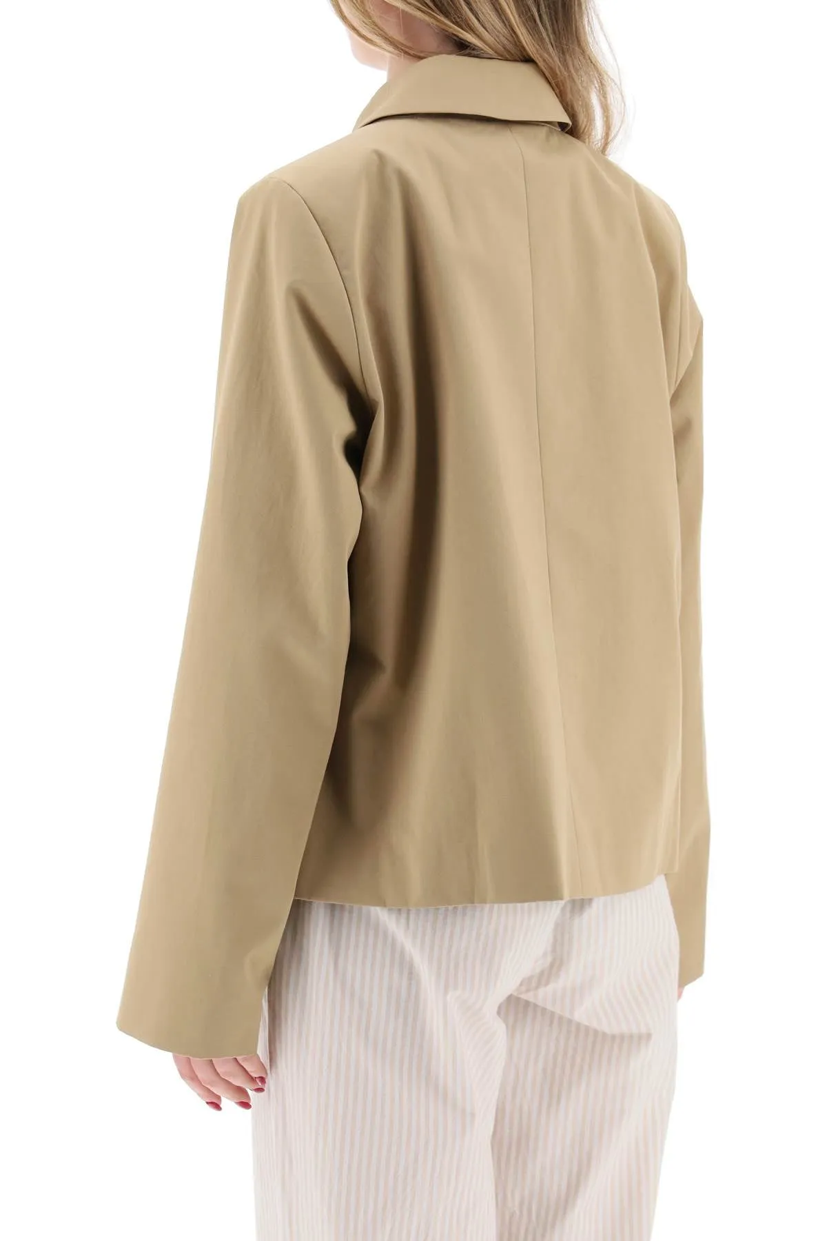 short cotton waterproof jacket named petra in italian 10018 24025 DARK BEIGE