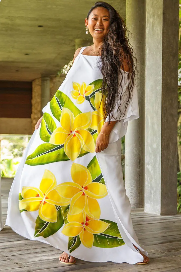 SHU-SHI Women's Cold Shoulder Floral Kaftan Dress | Plus Size Maxi Beach Cover-Up Caftan