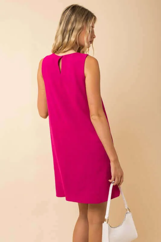 Solid Casual Sleeveless V-NeckMini Dress