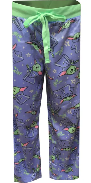 Star Wars Mandalorian Grogu Silky Fleece Lavender Lounge Pant