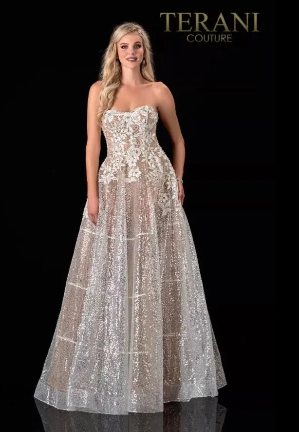 Strapless White Nude Dress – 2111P4105