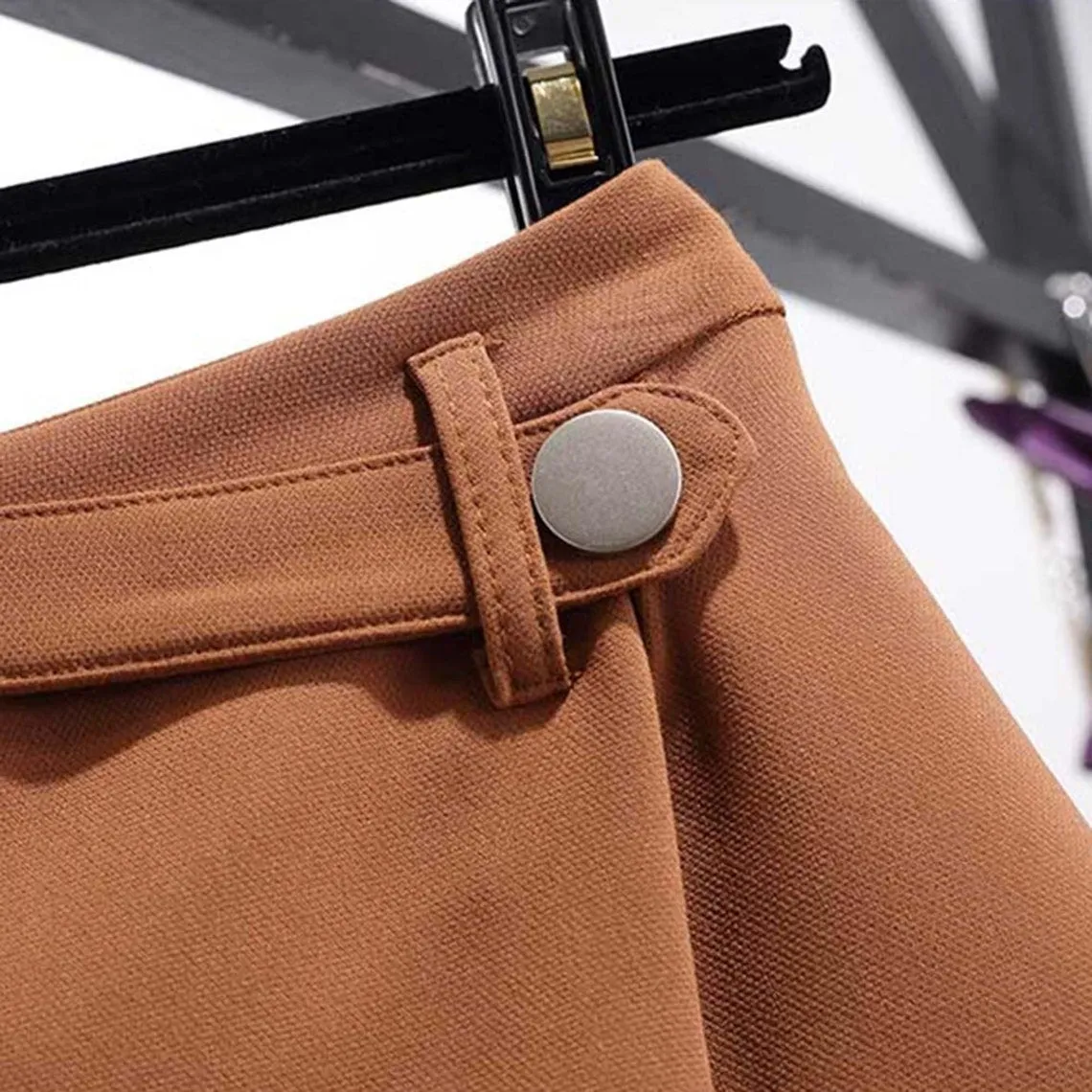 Stylish Single Button Belt Style Wide Leg Shorts