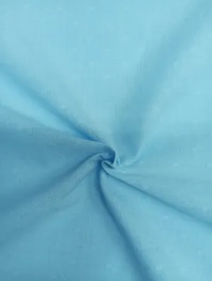 Swiss Dots Light Blue Plain Cotton Fabric