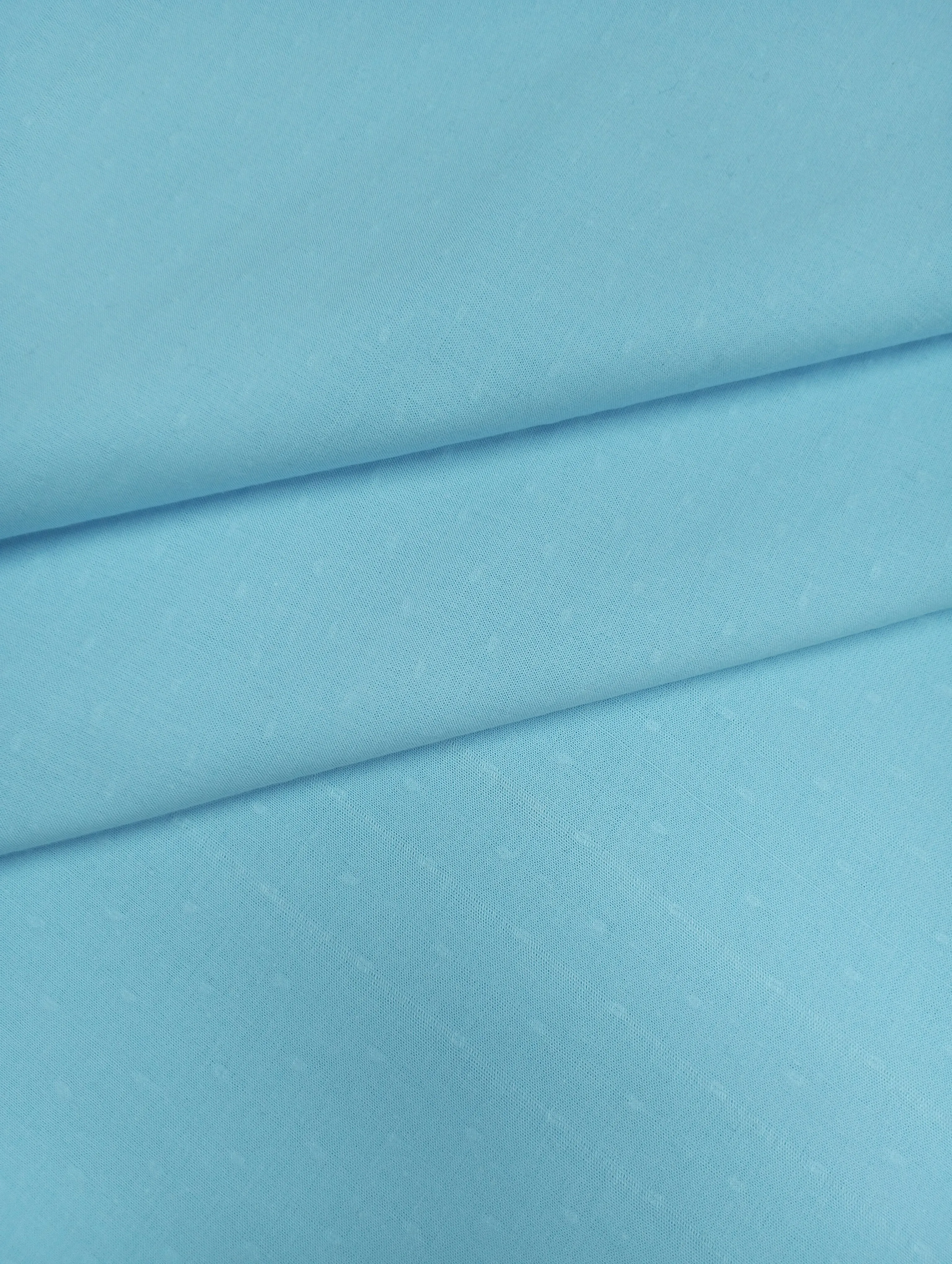 Swiss Dots Light Blue Plain Cotton Fabric