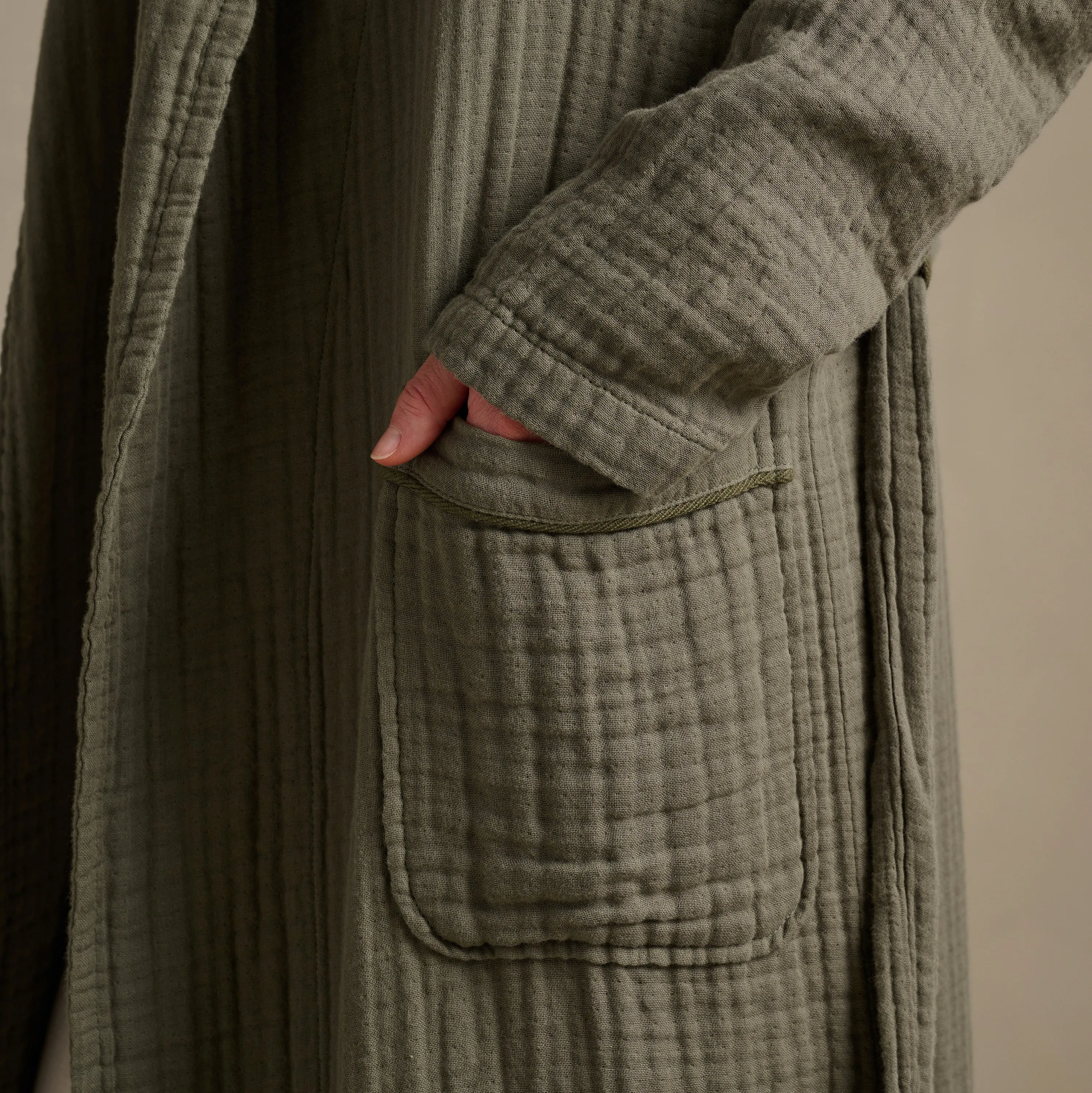 The Dream Cotton Robe - Moss