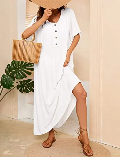 V-Neck Women's Kaftan Loungewear & Long Cover-Ups
