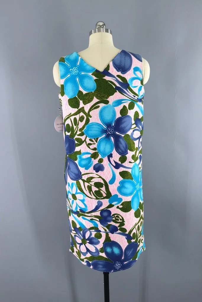 Vintage Pink and Blue Aloha Sundress
